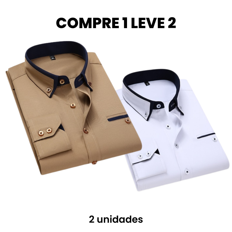 Camisa Social Masculina Carino (Compre 1 Leve 2)