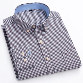 Camisa Masculina Mini Xadrez Manga Longa