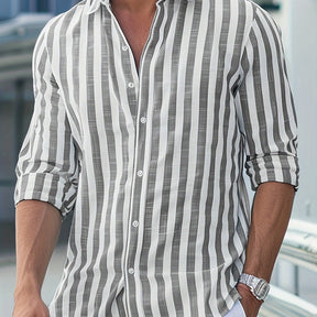 Camisa de Linho Masculina Listrada