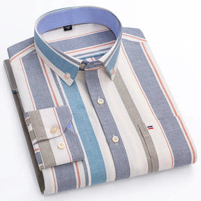 Camisa Masculina Listrada Color Manga Longa