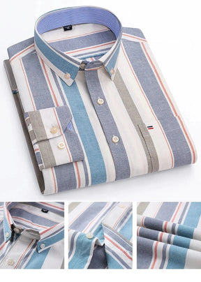 Camisa Masculina Listrada Color Manga Longa