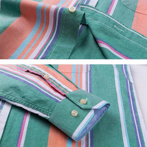 Camisa Masculina Listrada Color Manga Longa