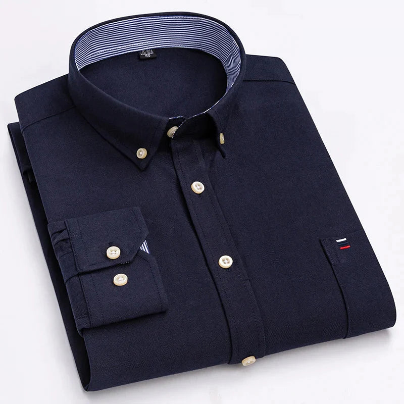 Camisa Masculina Oxford Manga Longa