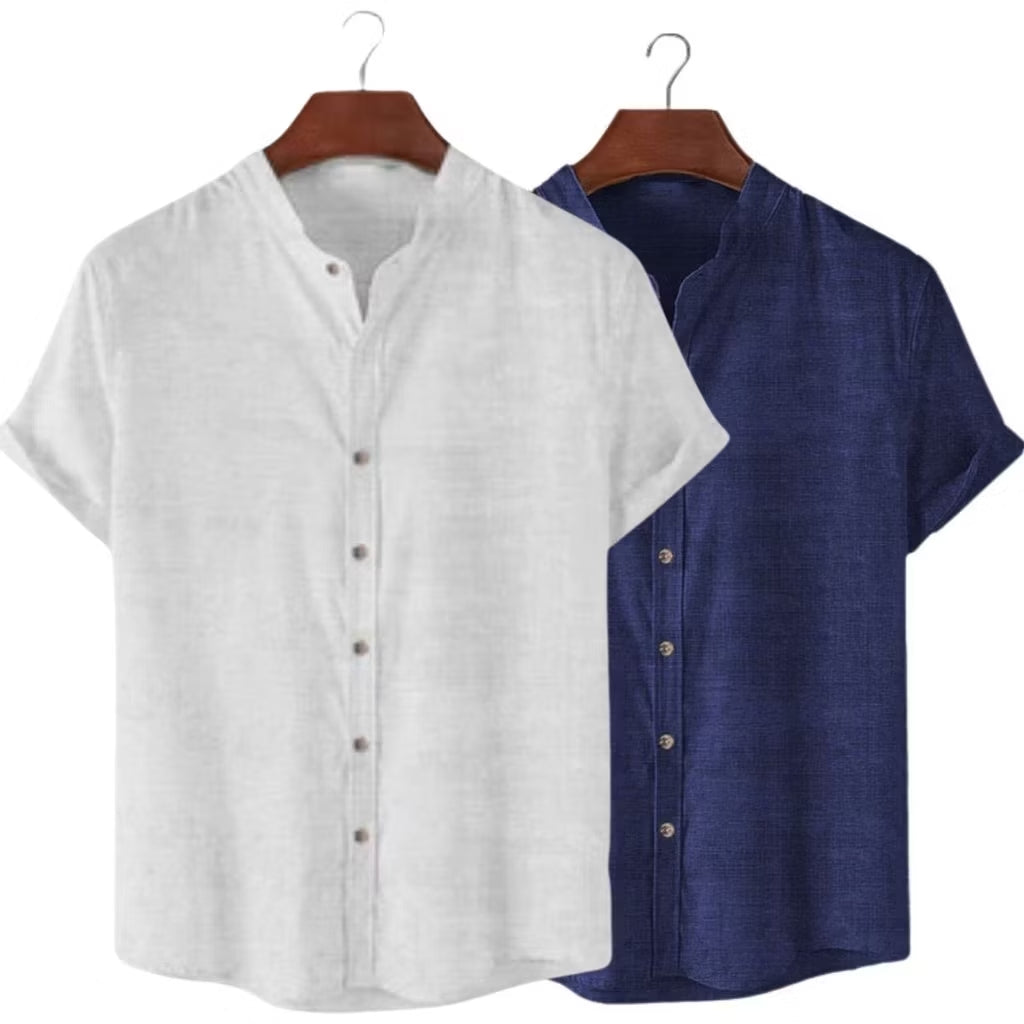 Fourman Riviera – Camisa de Linho Gola Alta(compre 1       leve 2)