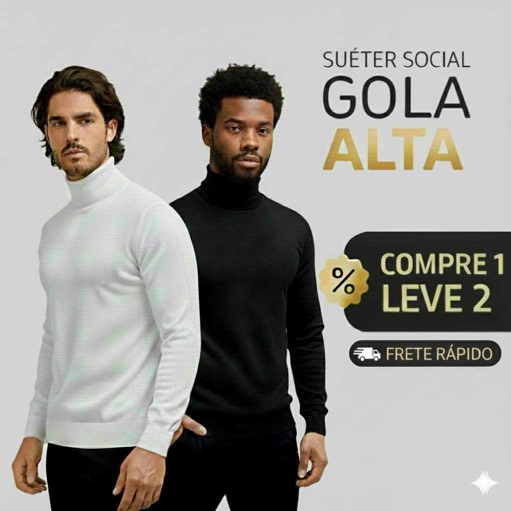 Suéter Social Gola Alta Canelado(COMPRE 1 LEVE 2)